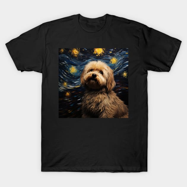 Cute Puli Dog Puppy Painting T-Shirt by NatashaCuteShop